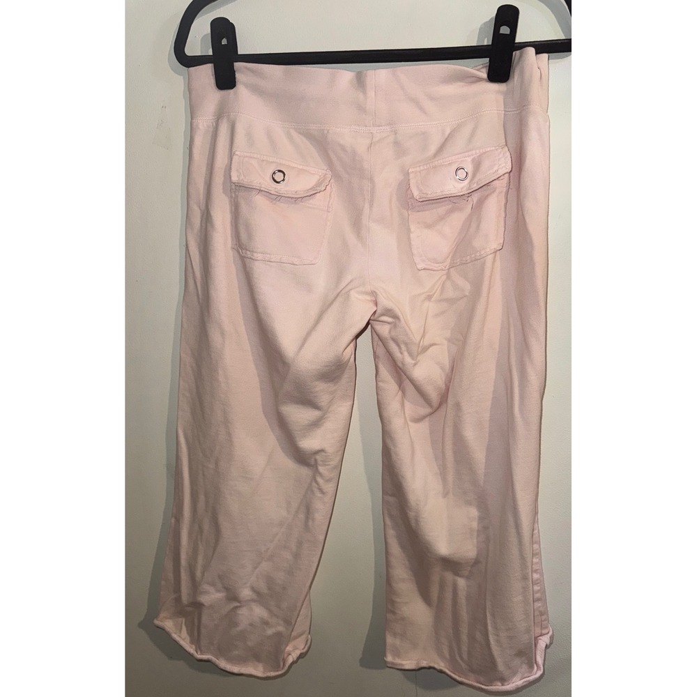 Vtg Y2kAero S Pink Capri Sweatpants Drawstring Rear Flap Pockets 2000s